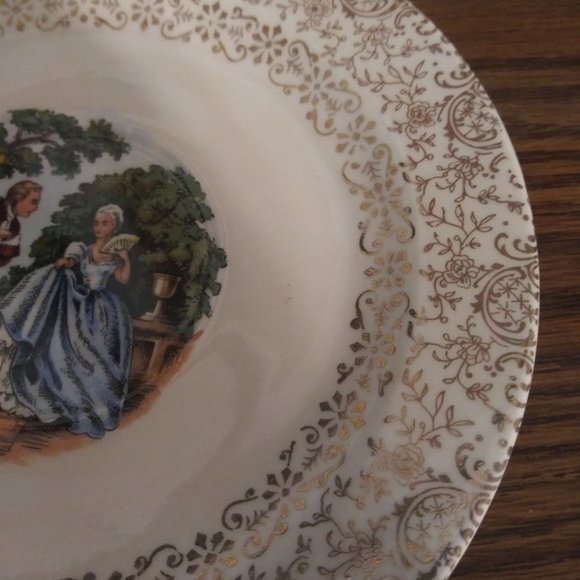 Cronin China Co. Dancing Colonial Couple Saucer Ma - Picture 3 of 3